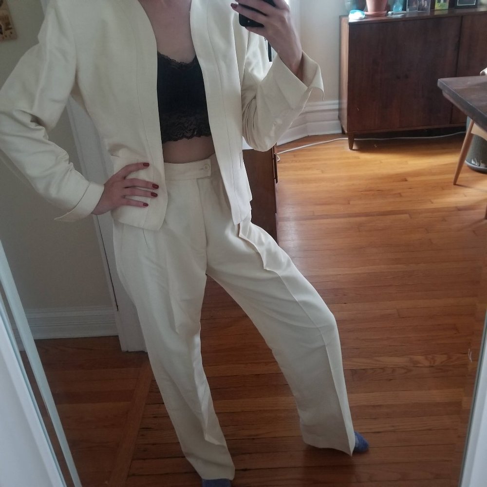 Vintage Yves Saint Laurent Ivory Pant Suit - Picture 7 of 15